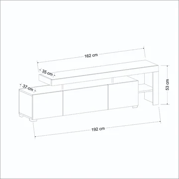 Jurukovo TV-bænk 192x53x37 cm - Valnød - Møbler - TV borde & mediemøbler - TV-borde