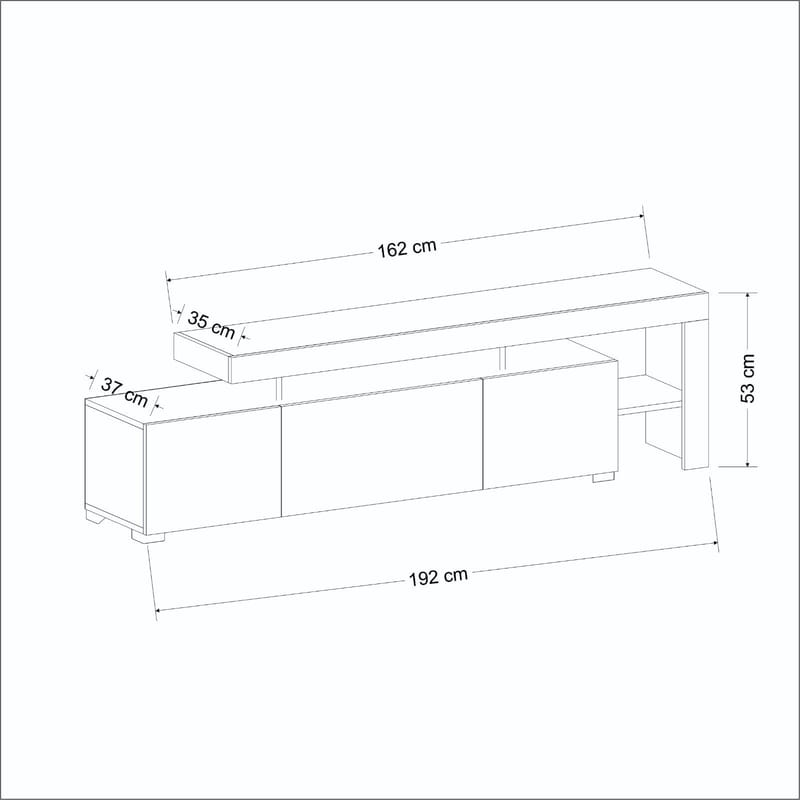 Jurukovo TV-bænk 192x53x37 cm - Valnød - Møbler - TV borde & mediemøbler - TV-borde