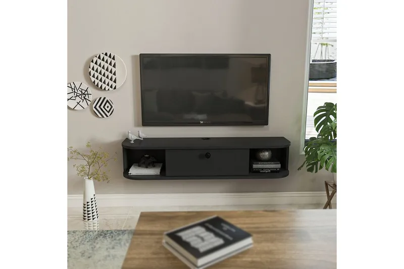 Kalvos TV-bænk 120 cm - Antracit - Møbler - TV borde & mediemøbler - TV-borde