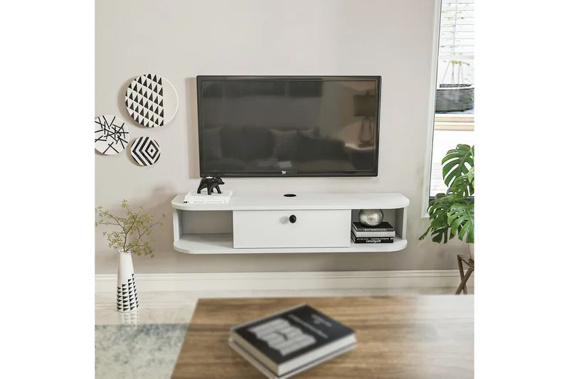 Kalvos TV-bænk 120 cm - Hvid - Møbler - TV borde & mediemøbler - TV-borde