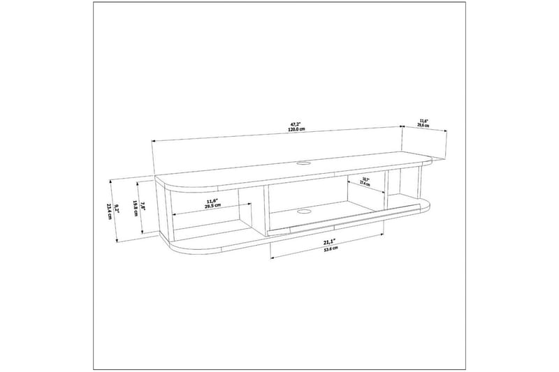 Kalvos TV-bænk 120 cm - Hvid - Møbler - TV borde & mediemøbler - TV-borde