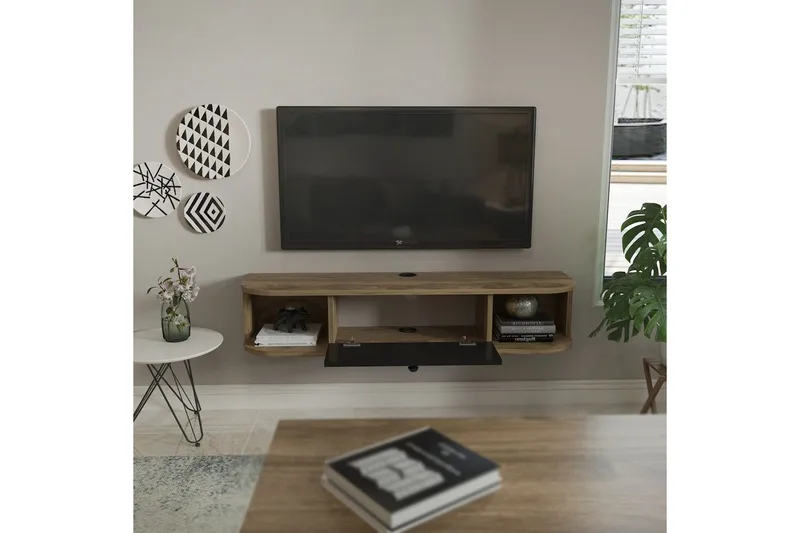 Kalvos TV-bænk 120 cm - Sort/Eg - Møbler - TV borde & mediemøbler - TV-borde