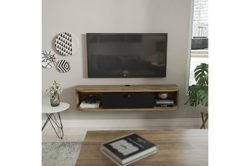Kalvos TV-bænk 120 cm - Sort/Eg - Møbler - TV borde & mediemøbler - TV-borde