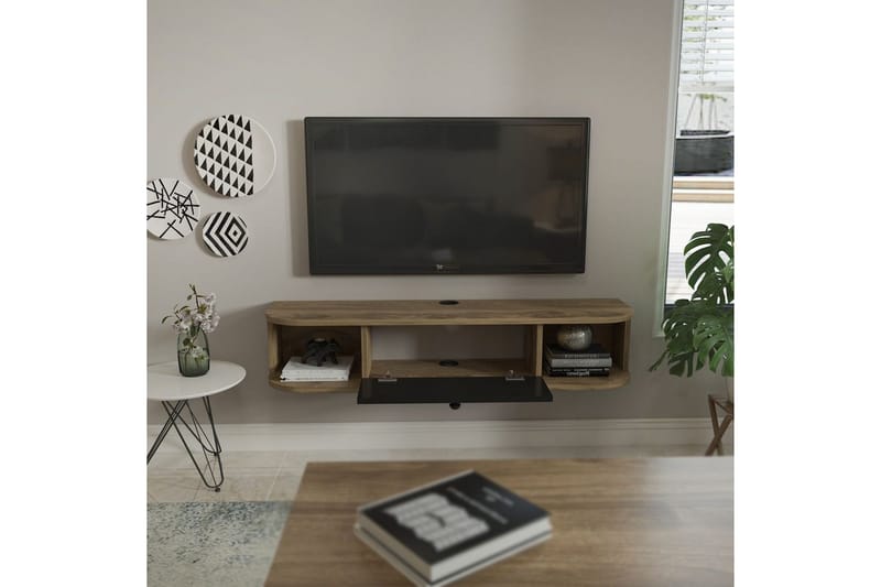 Kalvos TV-bænk 120 cm - Sort/Eg - Møbler - TV borde & mediemøbler - TV-borde