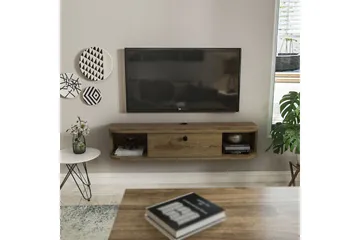 Kalvos Vægmonteret Tv-bænk 120 cm med Opbevaring i Træ - Brun - Møbler - TV borde & mediemøbler - TV-borde