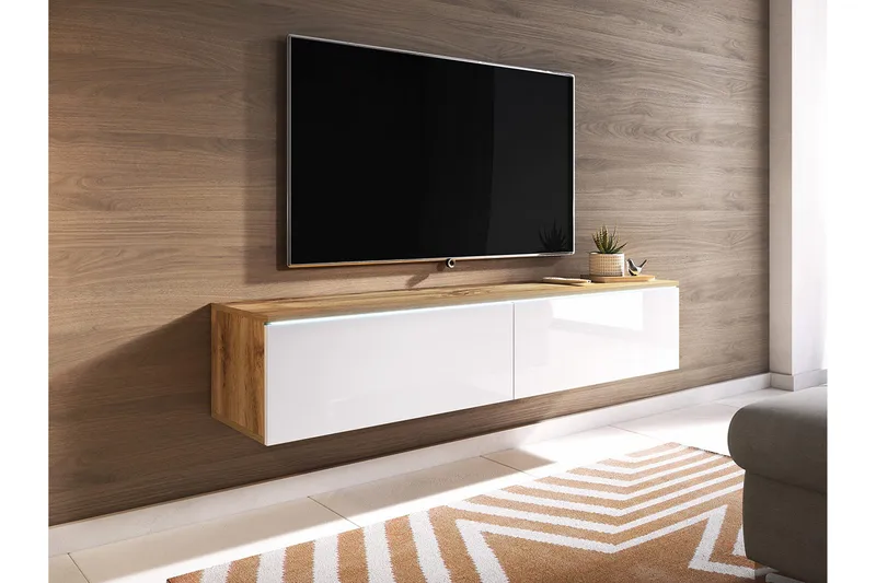 Kanak TV-bænk 140 cm - Natur / Hvid - Møbler - TV borde & mediemøbler - TV-borde