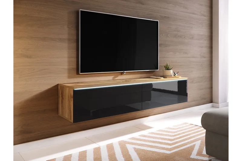 Kanak TV-bænk 140 cm - Natur / Sort - Møbler - TV borde & mediemøbler - TV-borde