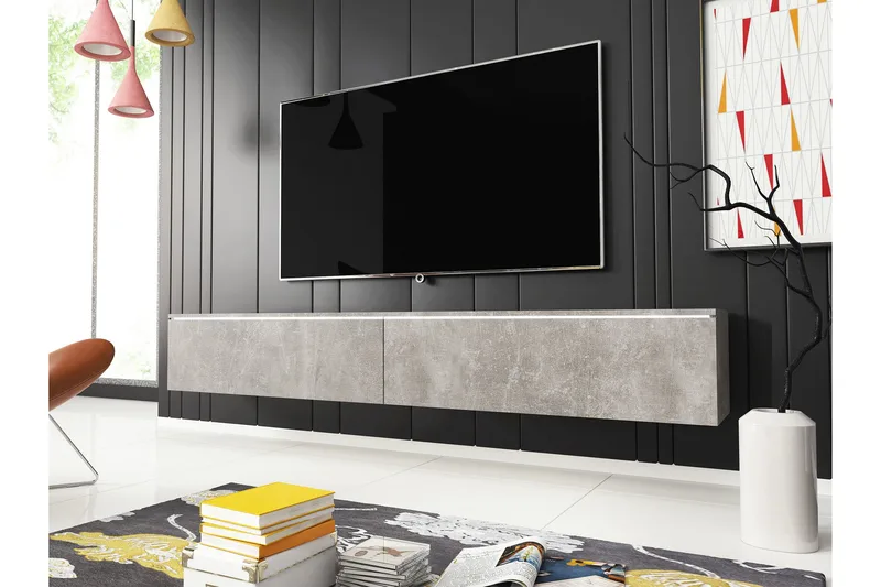 Kanak TV-bænk 180 cm - Grå - Møbler - TV borde & mediemøbler - TV-borde