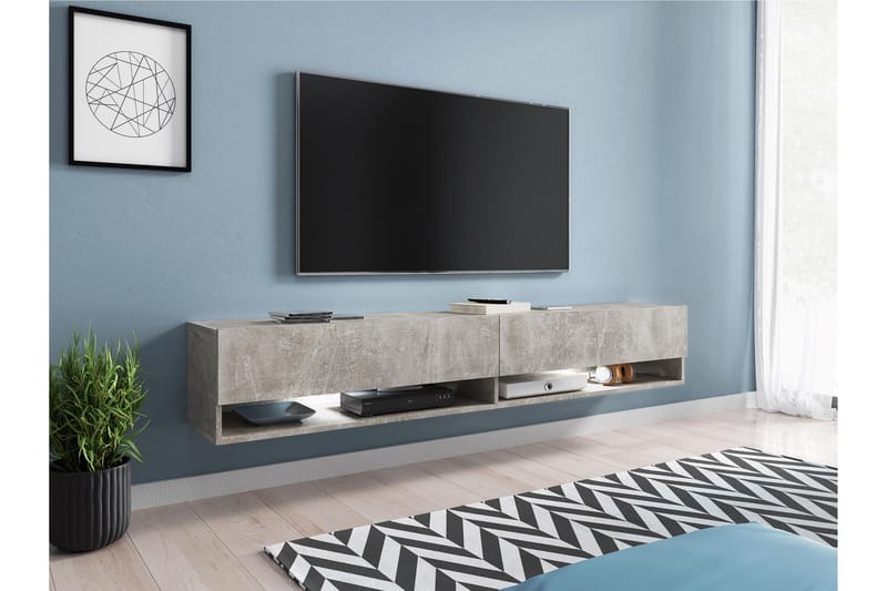 Kanak TV-bænk 180 cm - Grå - Møbler - TV borde & mediemøbler - TV-borde