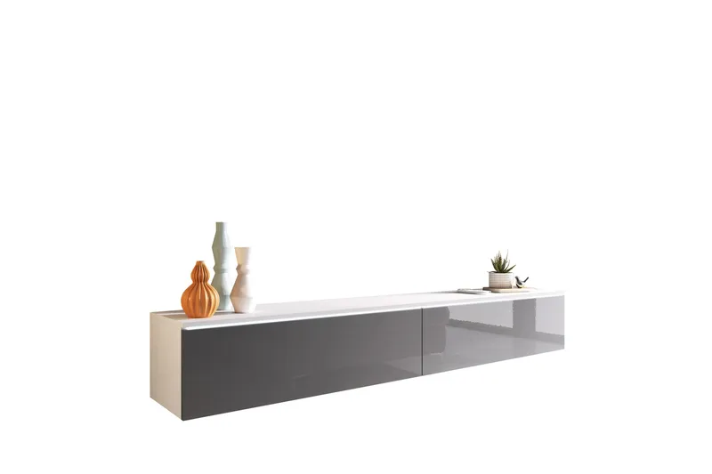 Kanak TV-bænk 180 cm - Hvid / Grå - Møbler - TV borde & mediemøbler - TV-borde