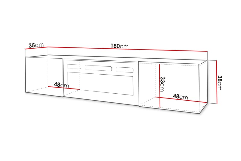 Kanak TV-bænk 180 cm - Hvid - Møbler - TV borde & mediemøbler - TV-borde