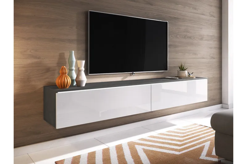 Kanak TV-bænk 180 cm - Mørkegrå / Hvid - Møbler - TV borde & mediemøbler - TV-borde