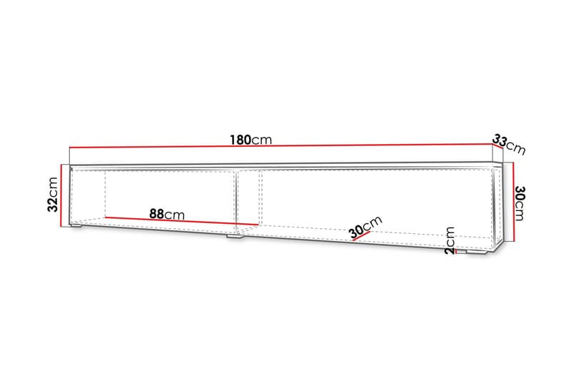 Kanak TV-bænk 180 cm - Natur / Hvid - Møbler - TV borde & mediemøbler - TV-borde