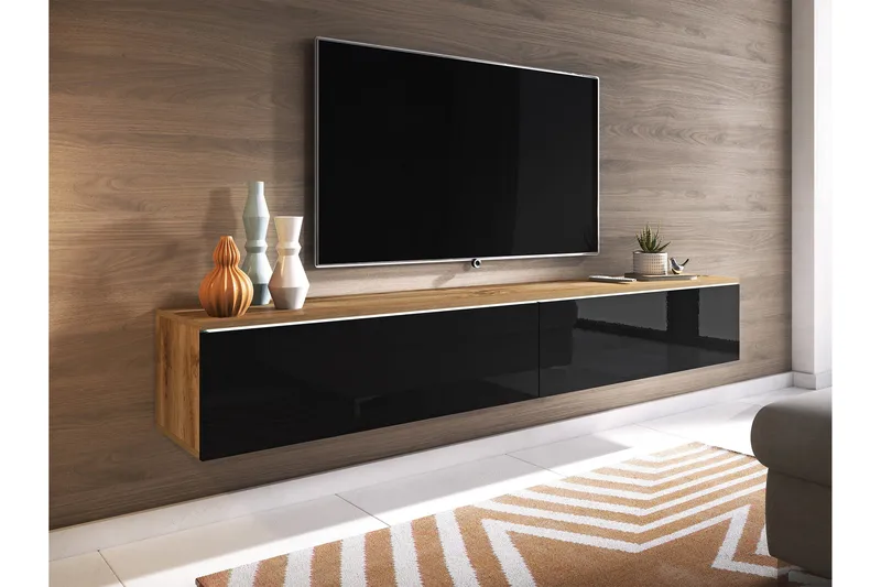 Kanak TV-bænk 180 cm - Natur / Sort - Møbler - TV borde & mediemøbler - TV-borde