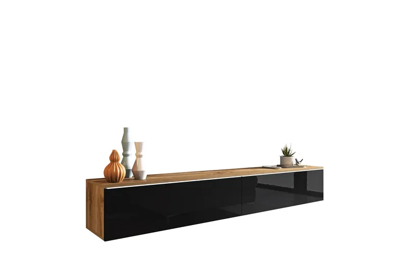 Kanak TV-bænk 180 cm - Natur / Sort - Møbler - TV borde & mediemøbler - TV-borde