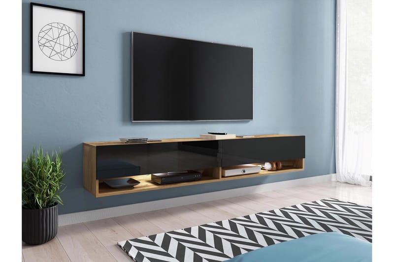 Kanak TV-bænk 180 cm - Sort - Møbler - TV borde & mediemøbler - TV-borde