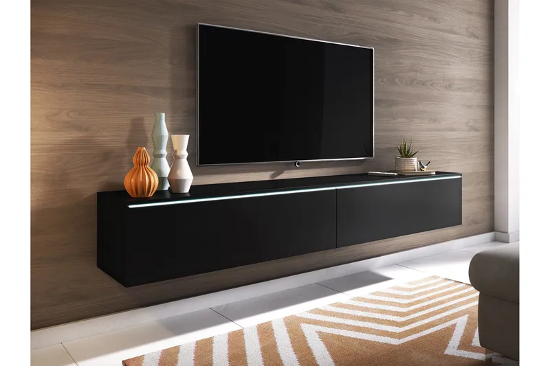 Kanak TV-bænk 180 cm - Sort - Møbler - TV borde & mediemøbler - TV-borde