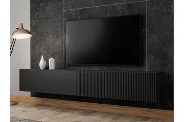 Kangana TV-bænk 200 cm - Sort - Møbler - TV borde & mediemøbler - TV-borde