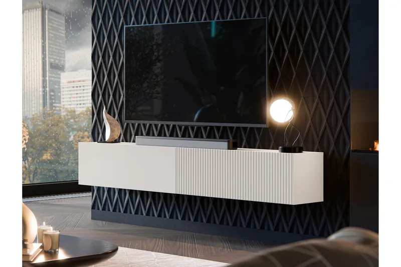 Kangana TV-bænk 200x30 cm - Beige - Møbler - TV borde & mediemøbler - TV-borde