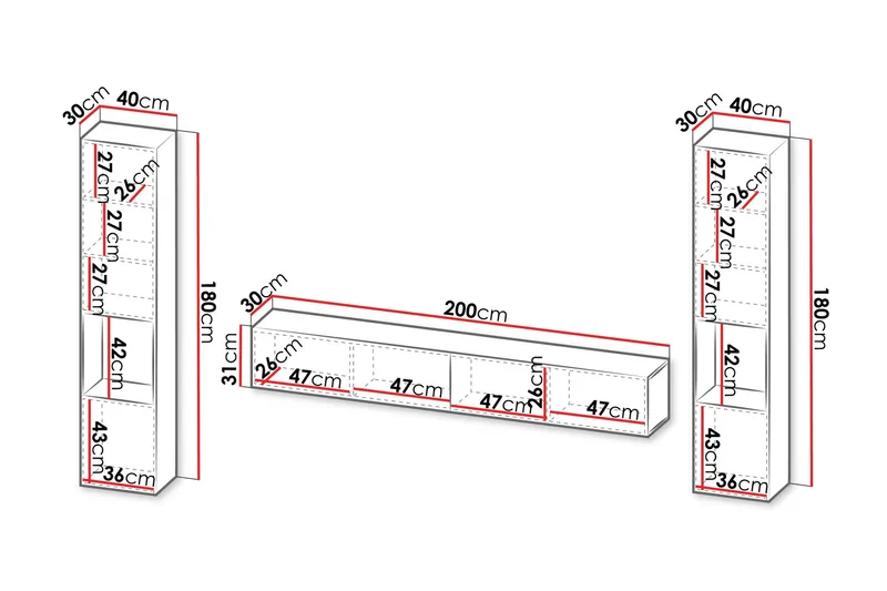 Kangana TV-møbelsæt - Beige - Møbler - TV borde & mediemøbler - Tv-møbelsæt