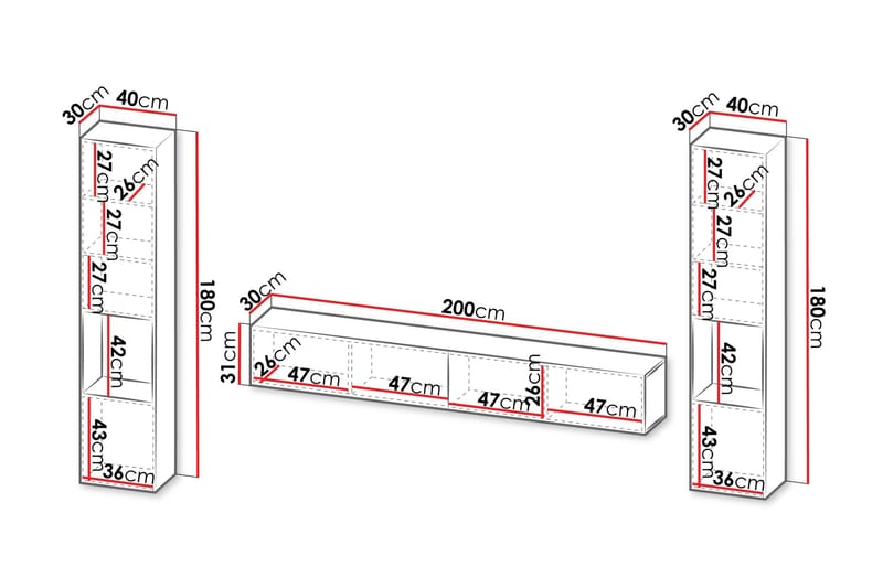 Kangana TV-møbelsæt - Beige - Møbler - TV borde & mediemøbler - Tv-møbelsæt
