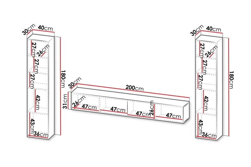 Kangana TV-møbelsæt - Beige - Møbler - TV borde & mediemøbler - Tv-møbelsæt