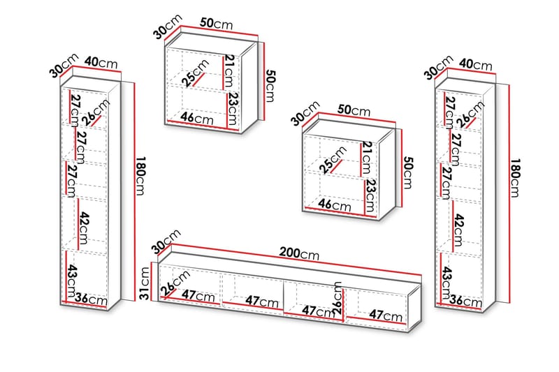 Kangana TV-møbelsæt - Beige - Møbler - TV borde & mediemøbler - Tv-møbelsæt