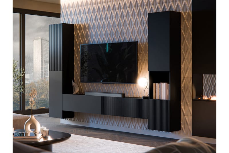 Kangana Tv-Møbelsæt - Sort - Møbler - TV borde & mediemøbler - Tv-møbelsæt