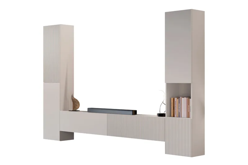 Kangana TV-møbelsæt, Sort/Brun