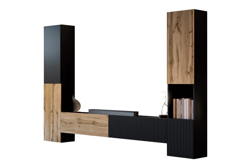 Kangana Tv-Møbelsæt - Sort/Brun - Møbler - TV borde & mediemøbler - Tv-møbelsæt