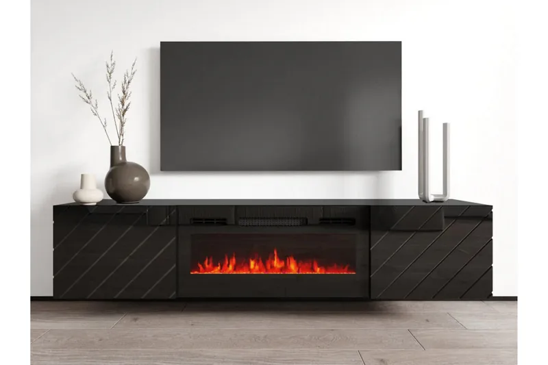 Kanki TV-bænk 183 cm - Sort - Møbler - TV borde & mediemøbler - TV-borde