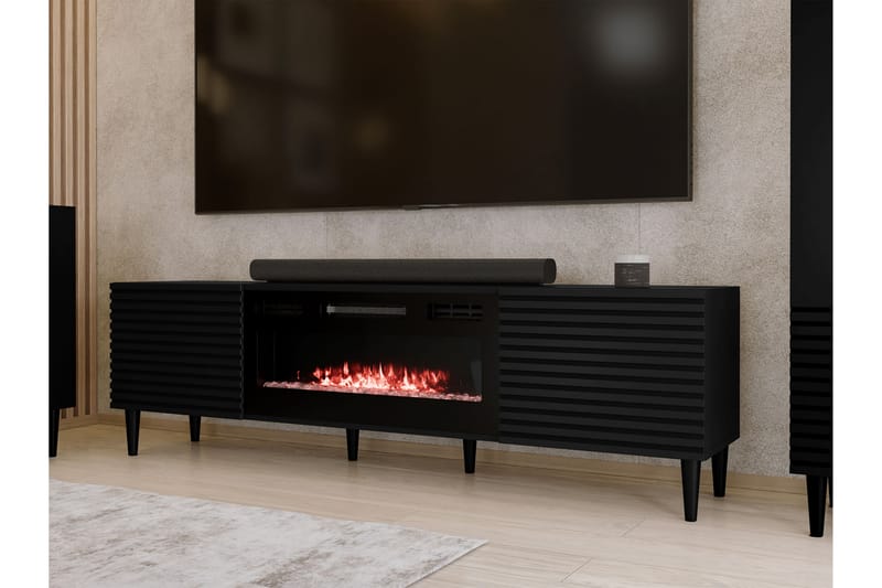 Kannu TV-bænk 181 cm - Sort - Møbler - TV borde & mediemøbler - TV-borde