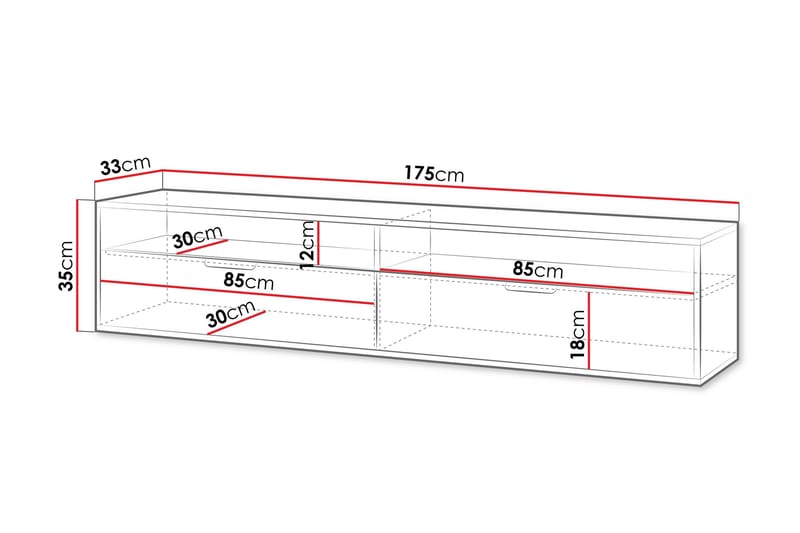 Kanon TV-bænk 175 cm - Hvid - Møbler - TV borde & mediemøbler - TV-borde