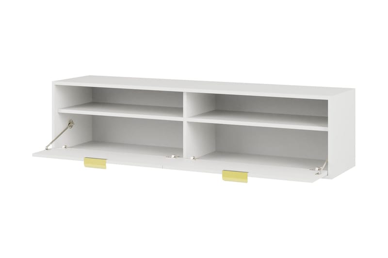 Kanon Vægmonteret Tv-bord 140 cm med Opbevaring i Malet Træ - Hvid - Møbler - TV borde & mediemøbler - TV-borde