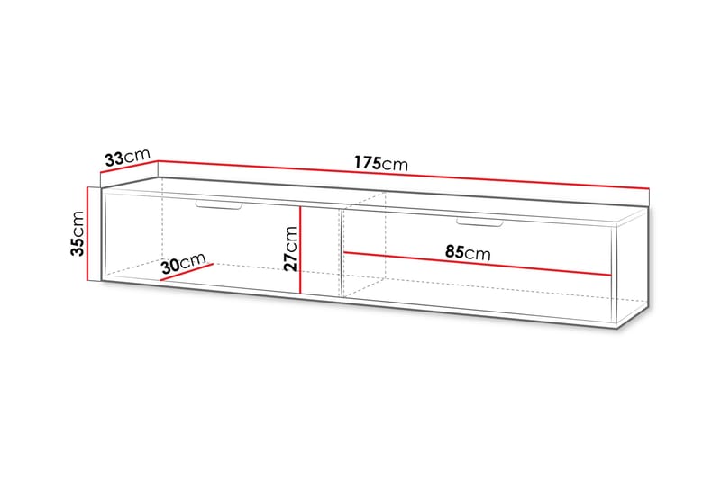 Kanta TV-bænk 175 cm - Sort - Møbler - TV borde & mediemøbler - TV-borde