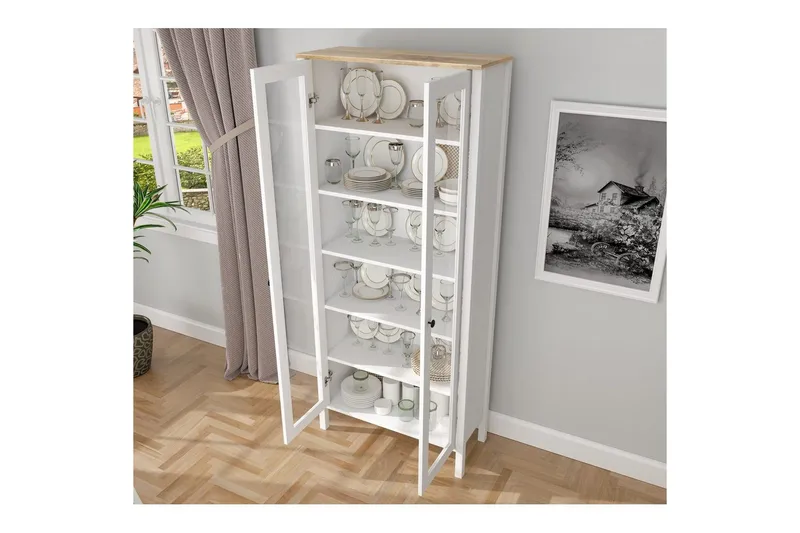 Kelric Bogreol 83 cm - Natur/Hvid - Opbevaring - Hylder & Reoler - Bogreol