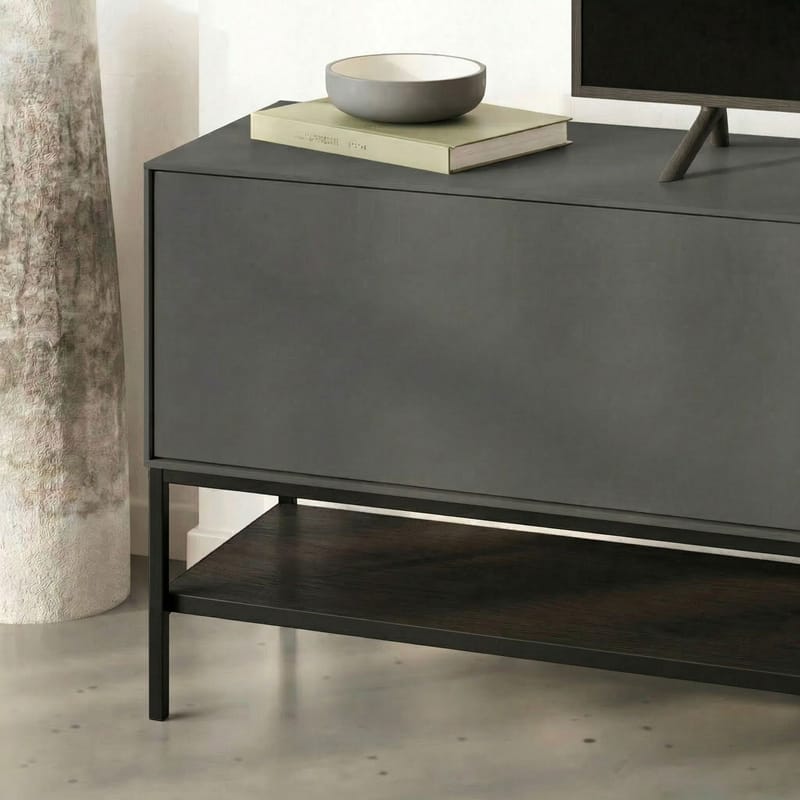Kenvor TV-bænk 180 cm - Antracit, Wood Black, Black - Møbler - TV borde & mediemøbler - TV-borde