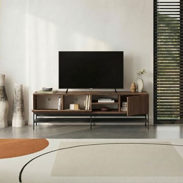 Kenvor TV-bænk 180 cm - Milano Walnut, Wood Black, Black - Møbler - TV borde & mediemøbler - TV-borde