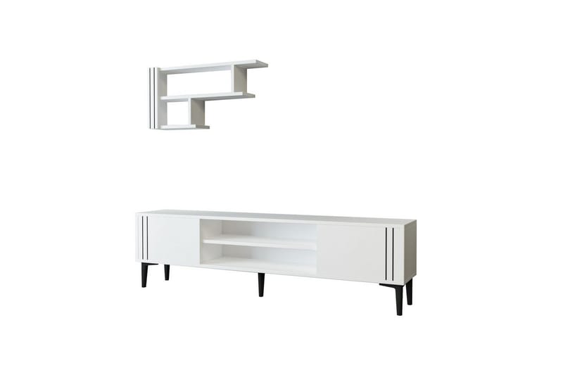 Klyne TV-møbelsæt 140x29,6 cm, Hvid