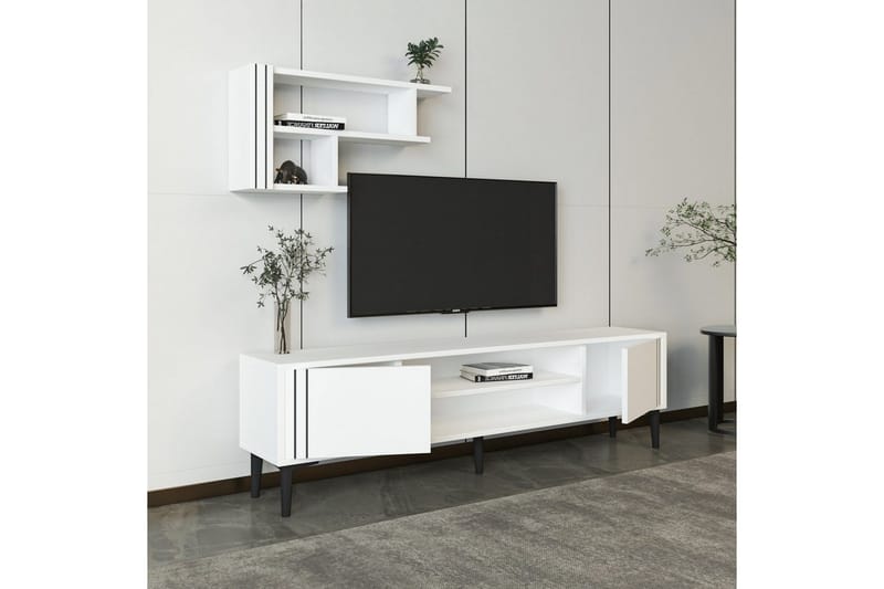 Klyne TV-møbelsæt 140x29,6 cm - Hvid - Møbler - TV borde & mediemøbler - Tv-møbelsæt