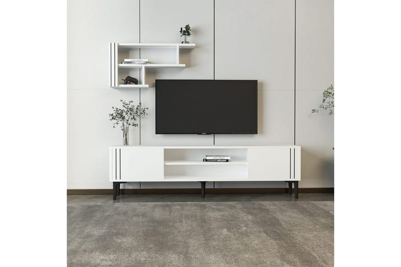 Klyne TV-møbelsæt 140x29,6 cm - Hvid - Møbler - TV borde & mediemøbler - Tv-møbelsæt