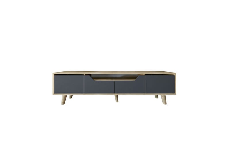 Kollumber TV-bænk 180x30 cm - Brun/Antracit - Møbler - TV borde & mediemøbler - Mediestativ & vægbeslag