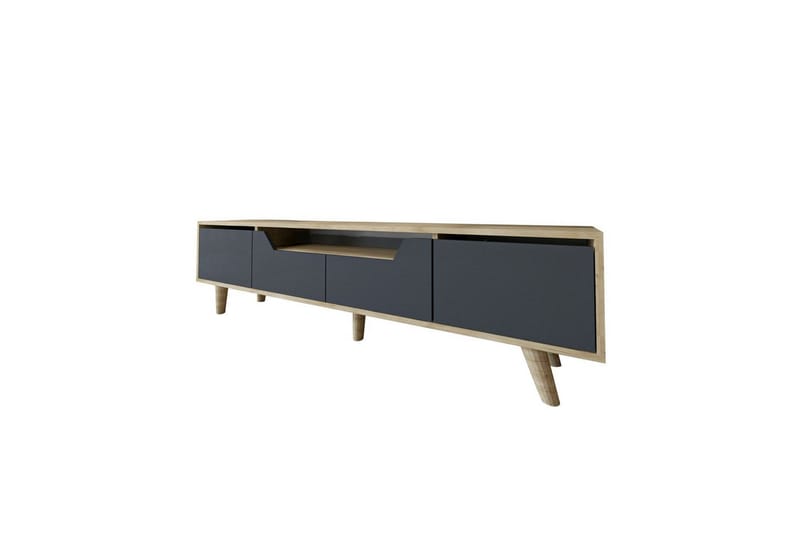 Kollumber TV-bænk 180x30 cm - Brun/Antracit - Møbler - TV borde & mediemøbler - Mediestativ & vægbeslag