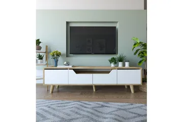 Kollumber TV-bænk 180x30 cm - Brun/Hvid - Møbler - TV borde & mediemøbler - TV-borde