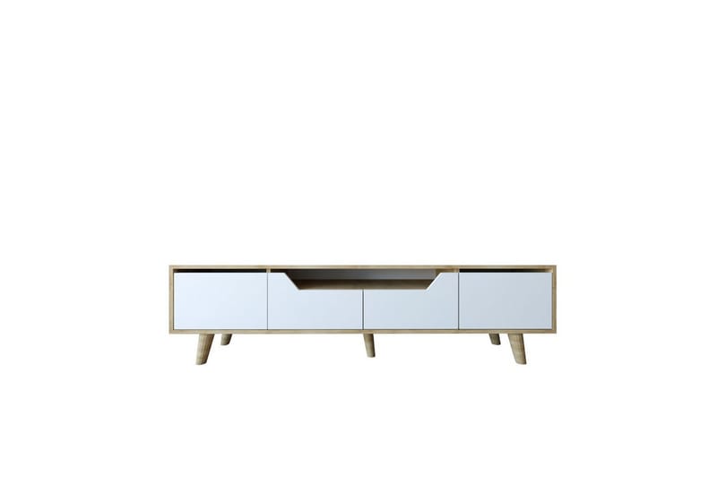 Kollumber TV-bænk 180x30 cm - Brun/Hvid - Møbler - TV borde & mediemøbler - Mediestativ & vægbeslag
