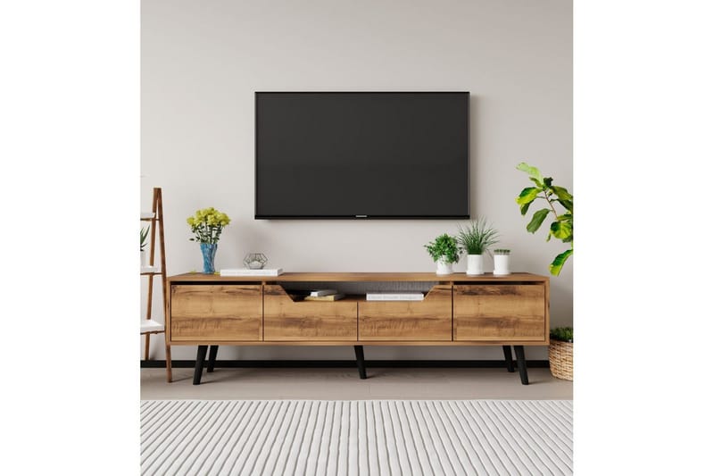 Kollumber TV-bænk 180x30 cm - Valnød - Møbler - TV borde & mediemøbler - Mediestativ & vægbeslag