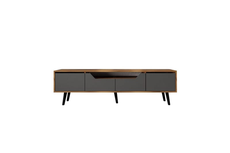 Kollumber TV-bænk 180x30 cm - Valnød/Antracit - Møbler - TV borde & mediemøbler - Mediestativ & vægbeslag