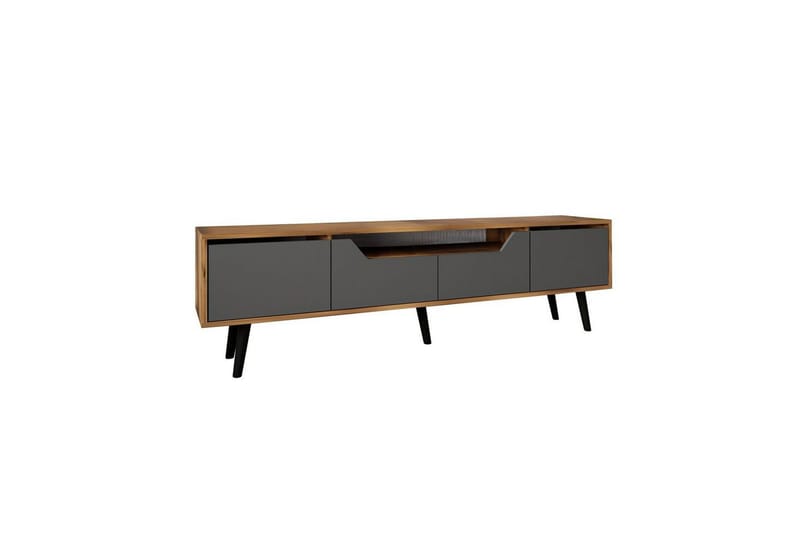 Kollumber TV-bænk 180x30 cm - Valnød/Antracit - Møbler - TV borde & mediemøbler - Mediestativ & vægbeslag