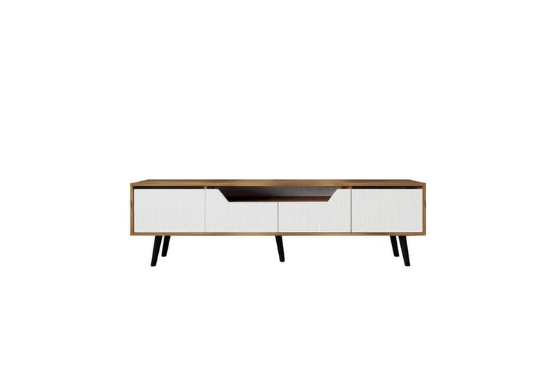 Kollumber TV-bænk 180x30 cm - Valnød/Hvid - Møbler - TV borde & mediemøbler - Mediestativ & vægbeslag