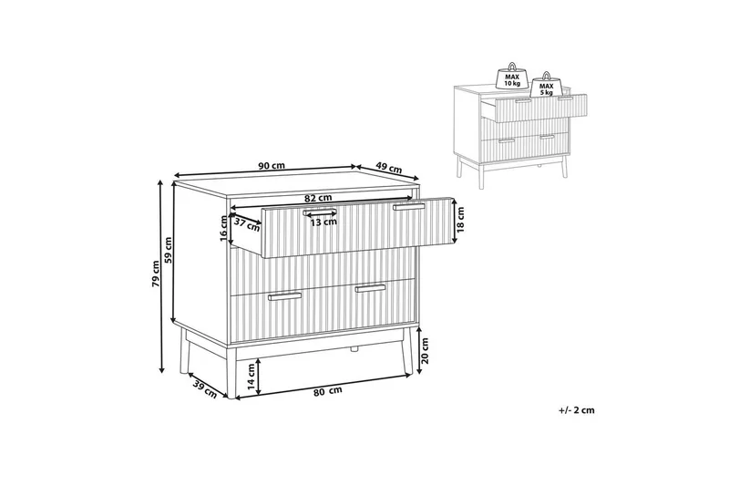 Kommode Lynwood 3 skuffer - Opbevaring - Opbevaringsmøbler - Kommode - Entrékommode